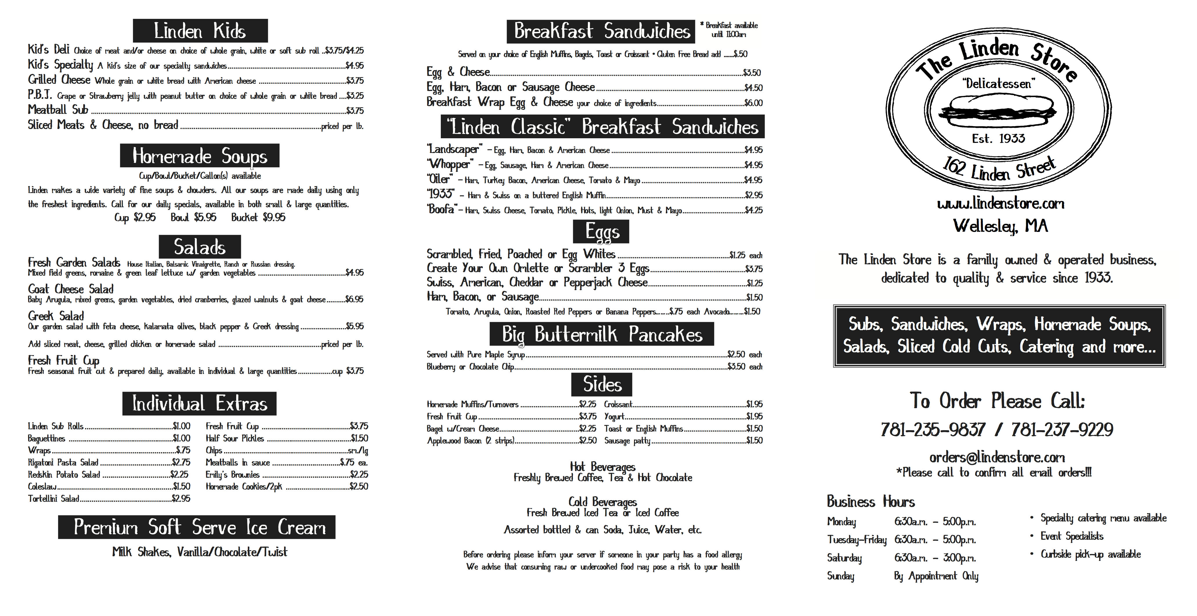 linden store menu