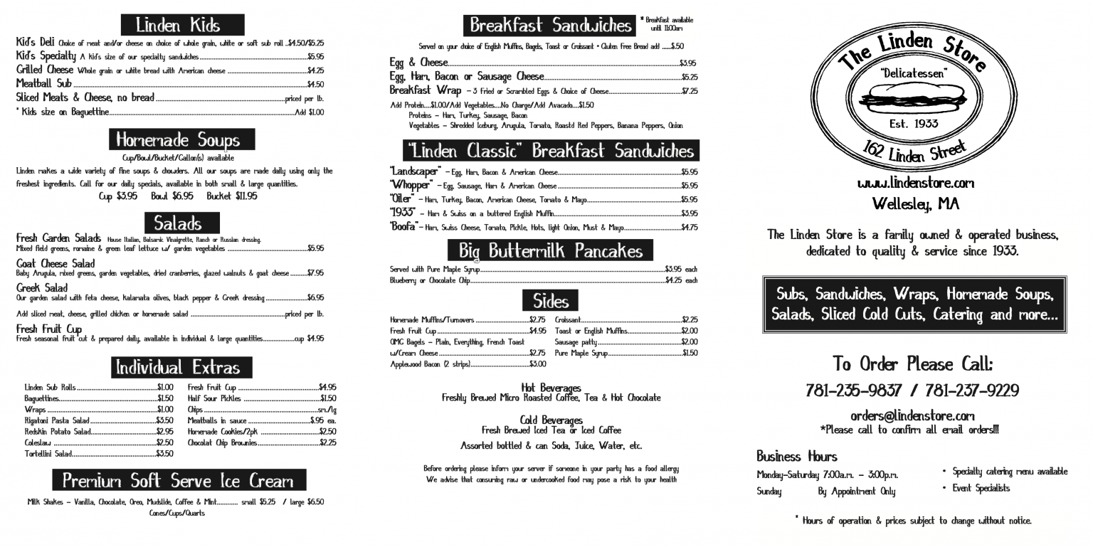 linden menu page 1 The Linden Store Deli