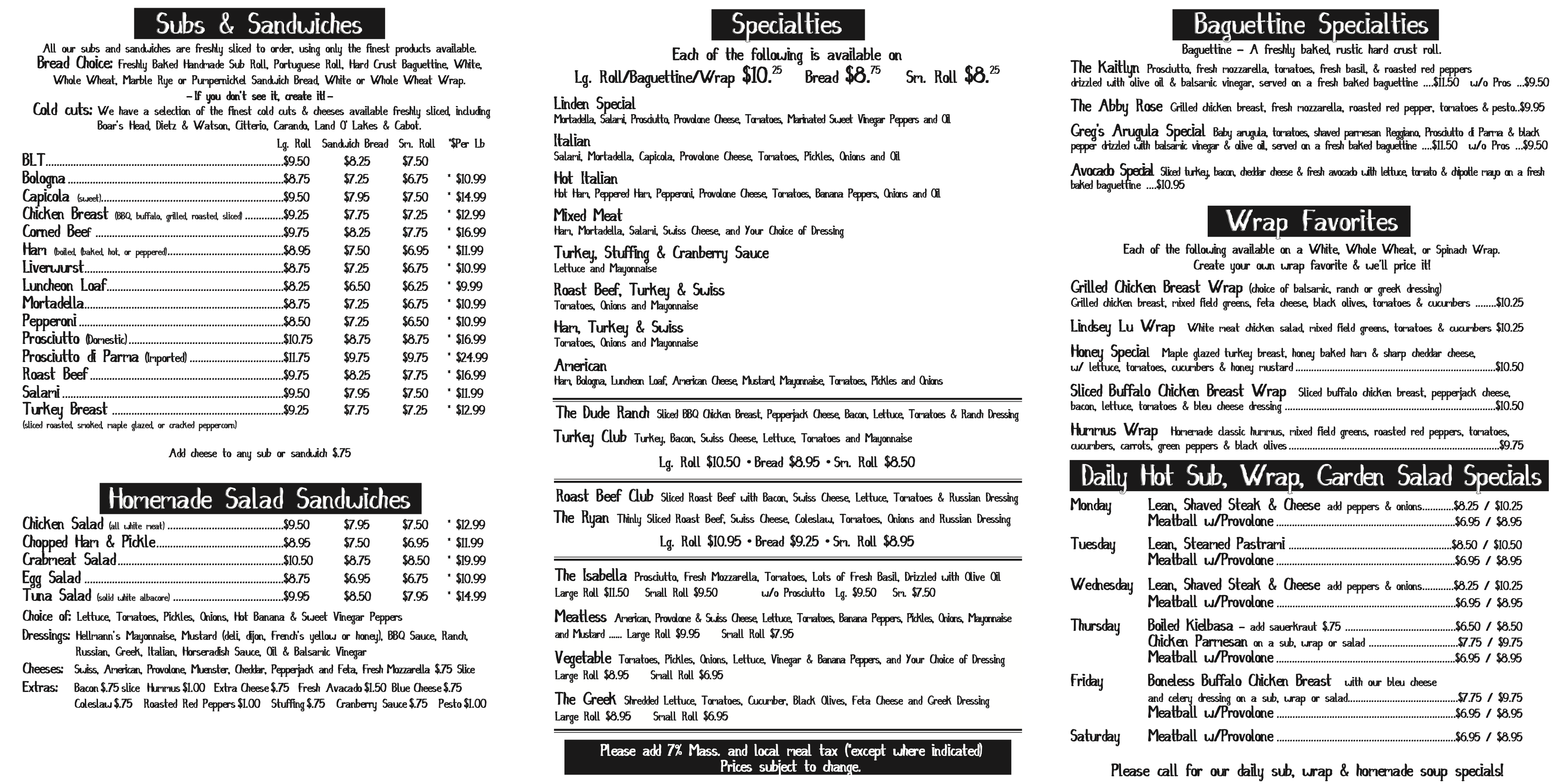 linden store menu page 2 dec 2021